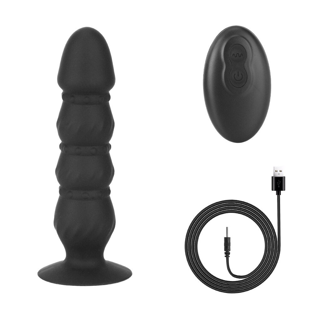 ไวเบรเตอร์ดิลโด้กระตุ้น G-spot แบบมีปุ่ม 10 สปีด พร้อมรีโมทคอนโทรล, ไวเบรเตอร์สอดทางทวารหนัก, เครื่องนวดต่อมลูกหมาก, ของเล่นทางเพศสำหรับผู้ชาย