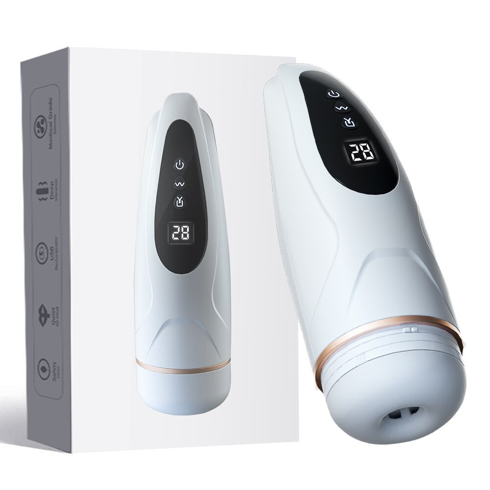8 Frequency Smart Interactive Pronunciation Suction Vibration Electric Automatic Suction Aircraft Cup Sex Toy for Men