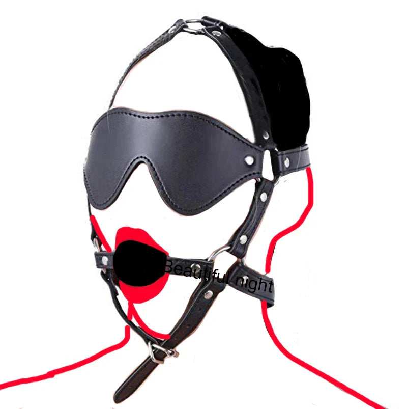 ห่วง/แมงมุม/บอลแก๊ก BDSM หน้ากากหนังปิดปาก. ผ้าปิดตาที่รัดตรึง.ของเล่นทางเพศ SM สำหรับคู่รัก