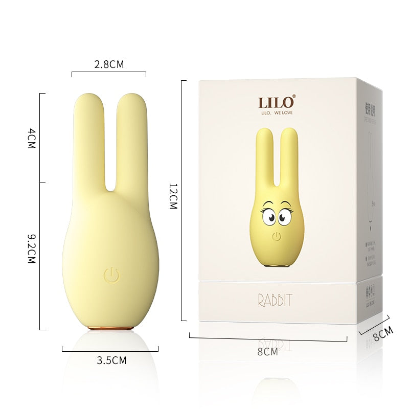 Rabbit Vibrator G-Spot Massager ของเล่นนวดหัวนมผู้หญิง แคลมป์กระตุ้นคลิทอริสช่องคลอด อุปกรณ์สำเร็จความใคร่หญิง