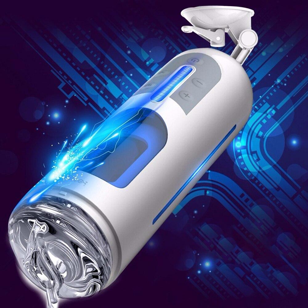 เครื่องช่วยสำเร็จความใคร่ชาย Leten Men Masturbator แบบยืดหดได้อัตโนมัติ ถ้วยช่วยสำเร็จความใคร่แบบลูกสูบ ของเล่นทางเพศสำหรับผู้ชาย