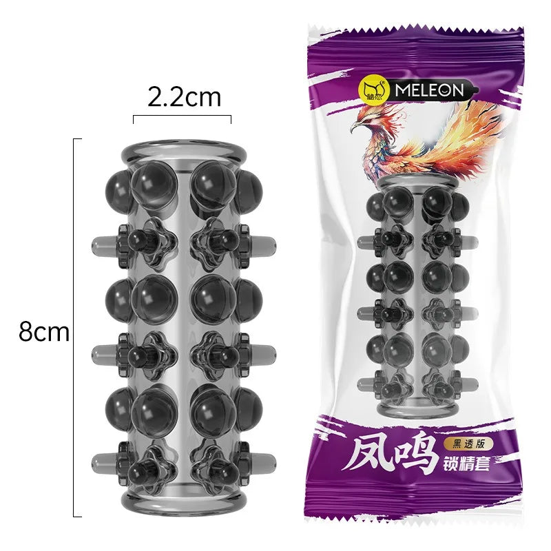 Sex Shop Silicone Reusable Penis Sleeve Delayed Ejaculation Chastity Device Lock Sperm Penis Erection Erotic Sex Toys For Men