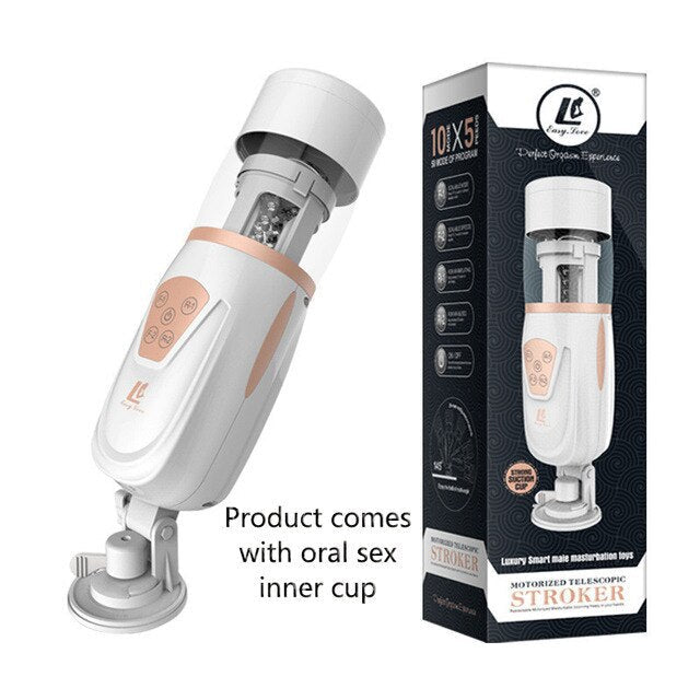 Automatic Telescopic Air Male Masturbator ช่องคลอดประดิษฐ์ Oral Anal Sex Masturbation เครื่องของเล่นเร้าอารมณ์สำหรับผู้ชาย