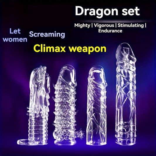 Men's Crystal Adult Sex Toy Penis Cover Sleeve Penis Extender Reusable Delay Ejaculation Add More Fun And Excitement