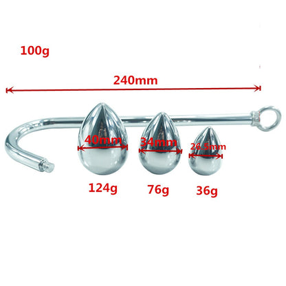 Anal Hook จุกเสียบก้นโลหะพร้อมลูกบอล จุกเสียบก้น ขยายช่องทวารหนัก อุปกรณ์ช่วยสำเร็จความใคร่หลายหน้าที่ ของเล่นทางเพศสำหรับบั้นท้าย