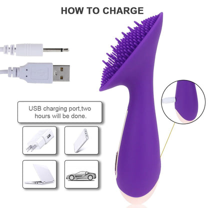 10 Modes Dildo Lingual Vibrator Nipple Massager Clitoris Stimulator Vagina Tightening Pussy Masturbator Adult Toys for Women