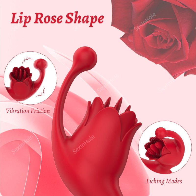 10 โหมด G-Spot Rose สำหรับผู้หญิง อุปกรณ์กระตุ้นคลิตอริสด้วยลิ้นสำหรับผู้หญิง ของเล่นสั่นสำหรับผู้ใหญ่ ของเล่นสำหรับผู้หญิง 18+