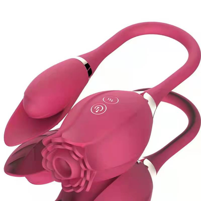 เครื่องสั่นดูดกระตุ้นปุ่มกระสัน Rose พร้อมไข่สั่น เครื่องกระตุ้นช่องคลอดและทวารหนัก เครื่องนวดหัวนม ของเล่นทางเพศสำหรับผู้หญิง