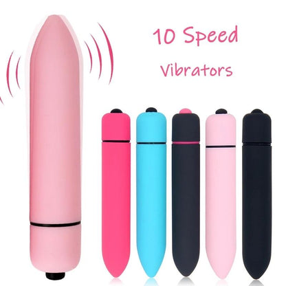 เครื่องสั่นหัวกระสุน 10 สปีด เครื่องสั่นแท่ง AV ตัวกระตุ้น G-spot คลิตอริส ของเล่นทางเพศขนาดเล็กสำหรับผู้หญิง ผลิตภัณฑ์ทางเพศสำหรับการช่วยตัวเอง