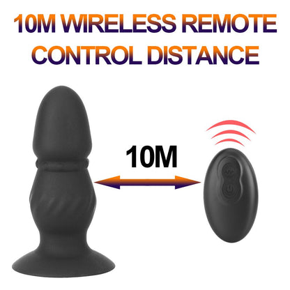 ไวเบรเตอร์ดิลโด้กระตุ้น G-spot แบบมีปุ่ม 10 สปีด พร้อมรีโมทคอนโทรล, ไวเบรเตอร์สอดทางทวารหนัก, เครื่องนวดต่อมลูกหมาก, ของเล่นทางเพศสำหรับผู้ชาย