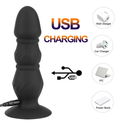 ไวเบรเตอร์ดิลโด้กระตุ้น G-spot แบบมีปุ่ม 10 สปีด พร้อมรีโมทคอนโทรล, ไวเบรเตอร์สอดทางทวารหนัก, เครื่องนวดต่อมลูกหมาก, ของเล่นทางเพศสำหรับผู้ชาย