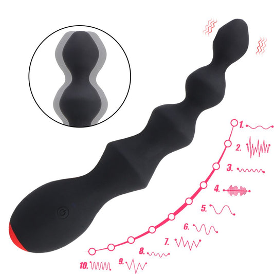 10 Speeds Prostate Massager Anal Beads Vibrator Vibrating Butt Plug Clitoris Stimulator Sex Toy for Women Men