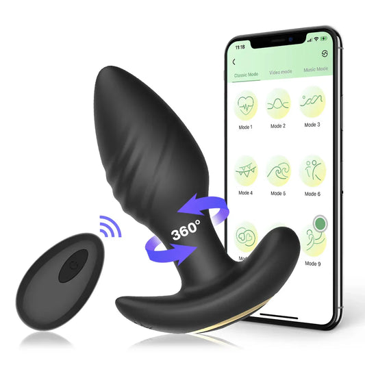 10 Speeds Rotating Anal Vibrator Butt Plug Men Prostate Massager Anal Stimulator Female Masturbator Adult Sex Toys for Women Gay