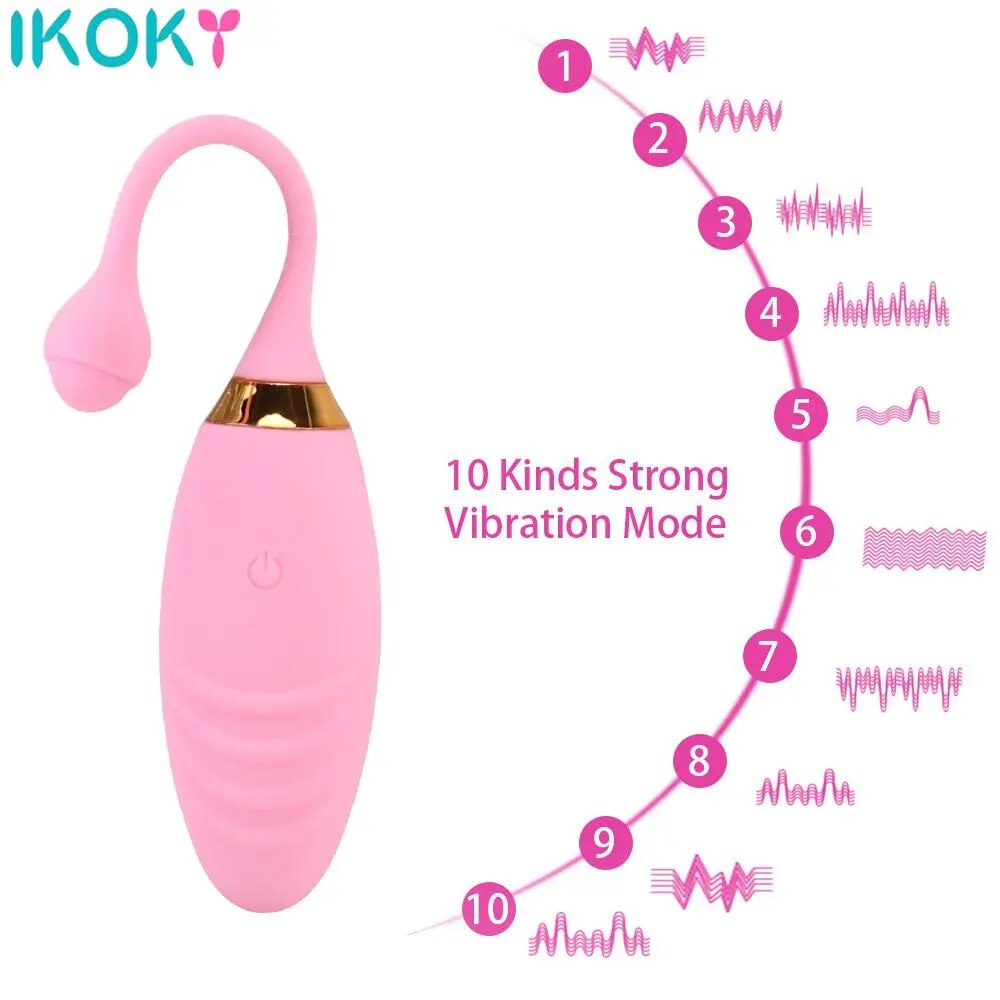 ของเล่นทางเพศสำหรับผู้หญิงแบบ 10 สปีด ไข่สั่นกระตุ้นช่องคลอดและคลิตอริส ไข่กระโดดแบบไร้สายพร้อมรีโมทคอนโทรล