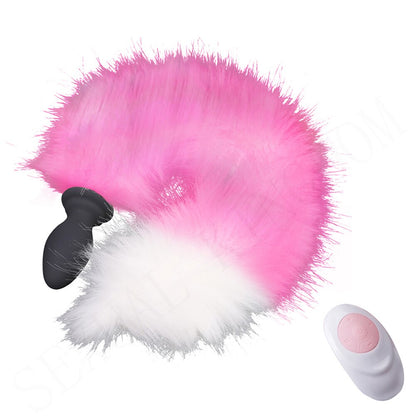 เครื่องสั่นอุดทวารแบบควบคุมระยะไกล 10 ความถี่พร้อมปลั๊กอุดก้นซิลิโคนหางสุนัขจิ้งจอก ของเล่นผู้ใหญ่นวดต่อมลูกหมากของเล่นทางเพศสำหรับคู่รัก