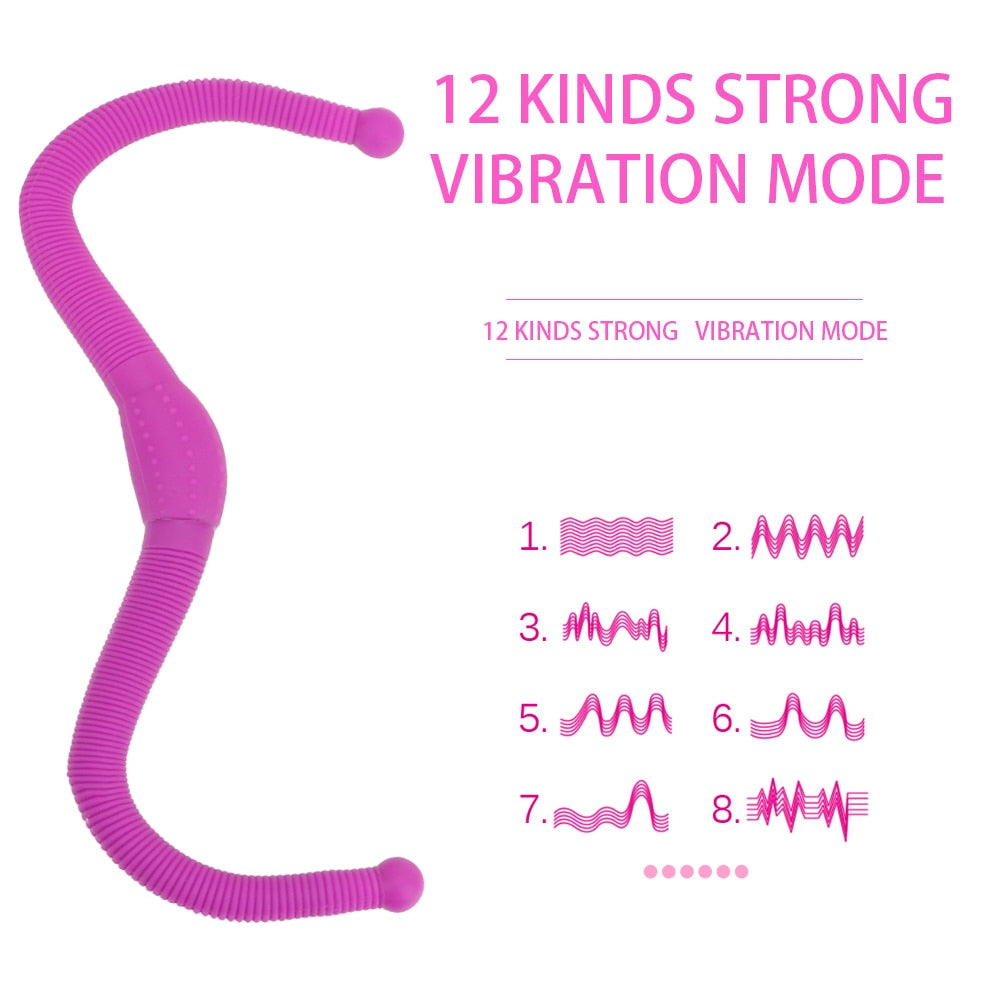 12 สปีดเลสเบี้ยนสายรัดดิลโด้แบบสั่น ยืดหยุ่น หัวคู่ เครื่องนวดช่องคลอด G-Spot ของเล่นทางเพศทางทวารสำหรับผู้หญิง ผลิตภัณฑ์สำหรับผู้ใหญ่