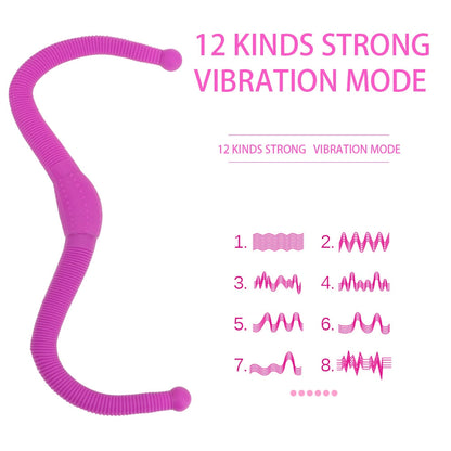12 สปีดเลสเบี้ยนสายรัดดิลโด้แบบสั่น ยืดหยุ่น หัวคู่ เครื่องนวดช่องคลอด G-Spot ของเล่นทางเพศทางทวารสำหรับผู้หญิง ผลิตภัณฑ์สำหรับผู้ใหญ่