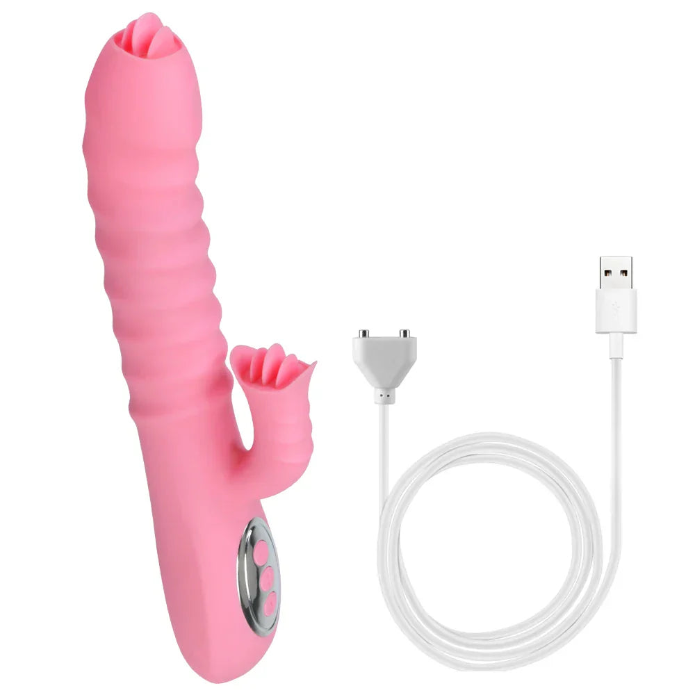 เครื่องนวดช่องคลอดและจุดจี 12 ระบบสั่น 5 โหมด ยืดหดได้ Dildo มีระบบทำความร้อน เครื่องสั่นเลียลิ้น กระตุ้นปุ่มกระสัน