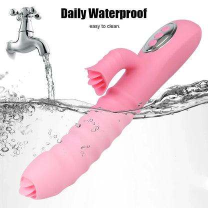 เครื่องนวดช่องคลอดและจุดจี 12 ระบบสั่น 5 โหมด ยืดหดได้ Dildo มีระบบทำความร้อน เครื่องสั่นเลียลิ้น กระตุ้นปุ่มกระสัน