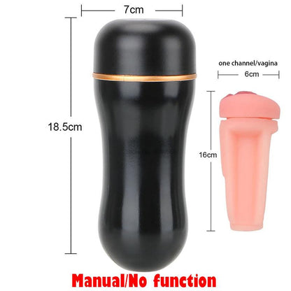 18 + ชายช่วยตัวเอง ปั๊มเพิ่มขนาดช่องคลอด Vibrator ฝึกความอดทน 10 สปีด ช่องคลอดเทียม เครื่องมือช่วยชะลอการหลั่ง เซ็กส์ทอยสำหรับผู้ชาย