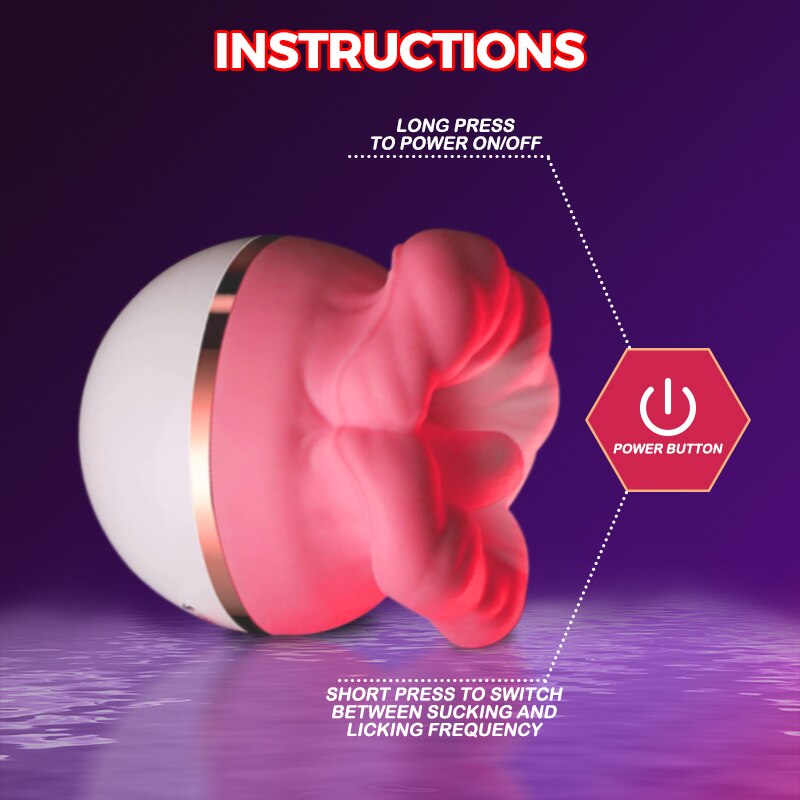 Rose Tongue Bite Vibrator, Vaginal Suction Vibrator, Clitoris Stimulator Sex Toy, Intimate Products for Women