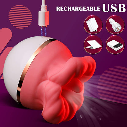 Rose Tongue Bite Vibrator, Vaginal Suction Vibrator, Clitoris Stimulator Sex Toy, Intimate Products for Women