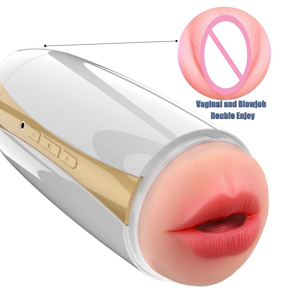 Dual-Head Vibrator Enjoyment Masturbation Cup Tongue Licking Vagina Pocket Pussy Adult Vibrator Sexy Toy for Men Orgasm