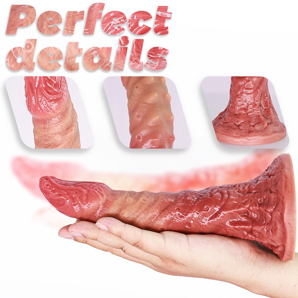Genuine Crocodile Silicone Sex Toy for Penis Silicone Adult Sex Toys for Women G-Spot Massage Suction Cup for Couples
