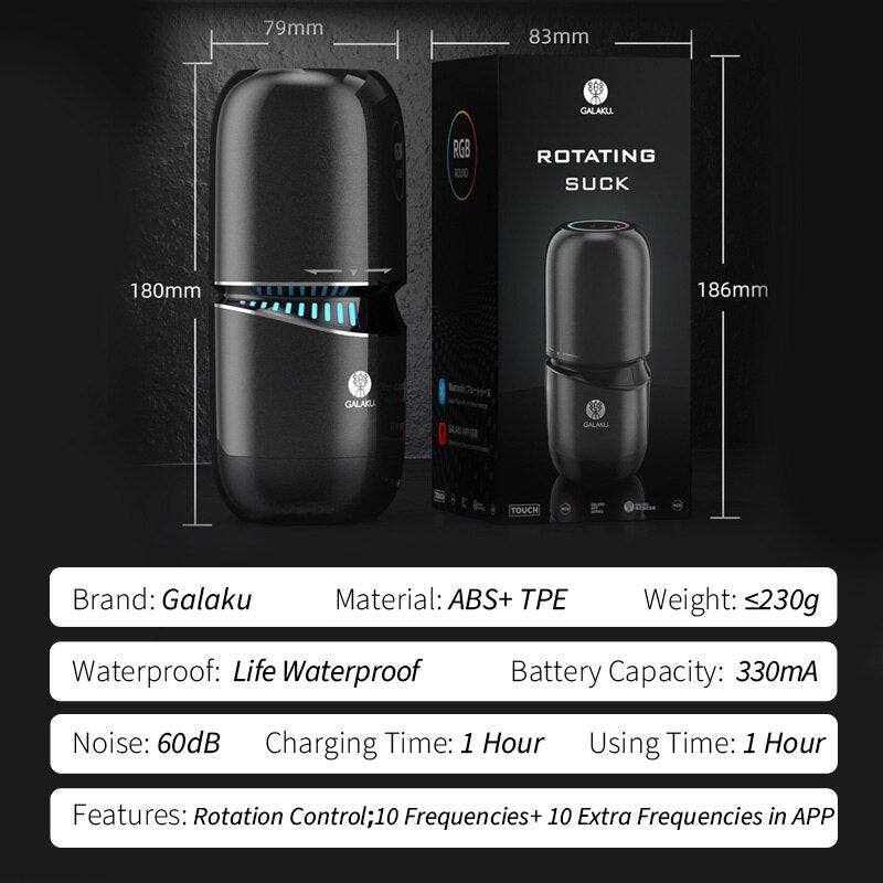 Male Masturbator Automatic Rotating Hand-shaking Vibrator Male Vagina Interaction Video