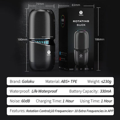 Male Masturbator Automatic Rotating Hand-shaking Vibrator Male Vagina Interaction Video
