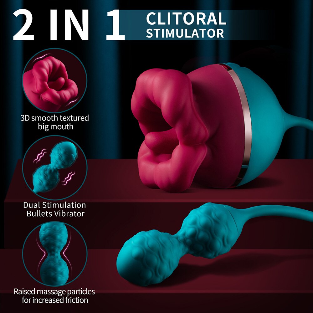 Vibrator For Women Clitoris Stimulator Vagina G-Spot Massager 2 in 1 Dildo Adult Sex Toy