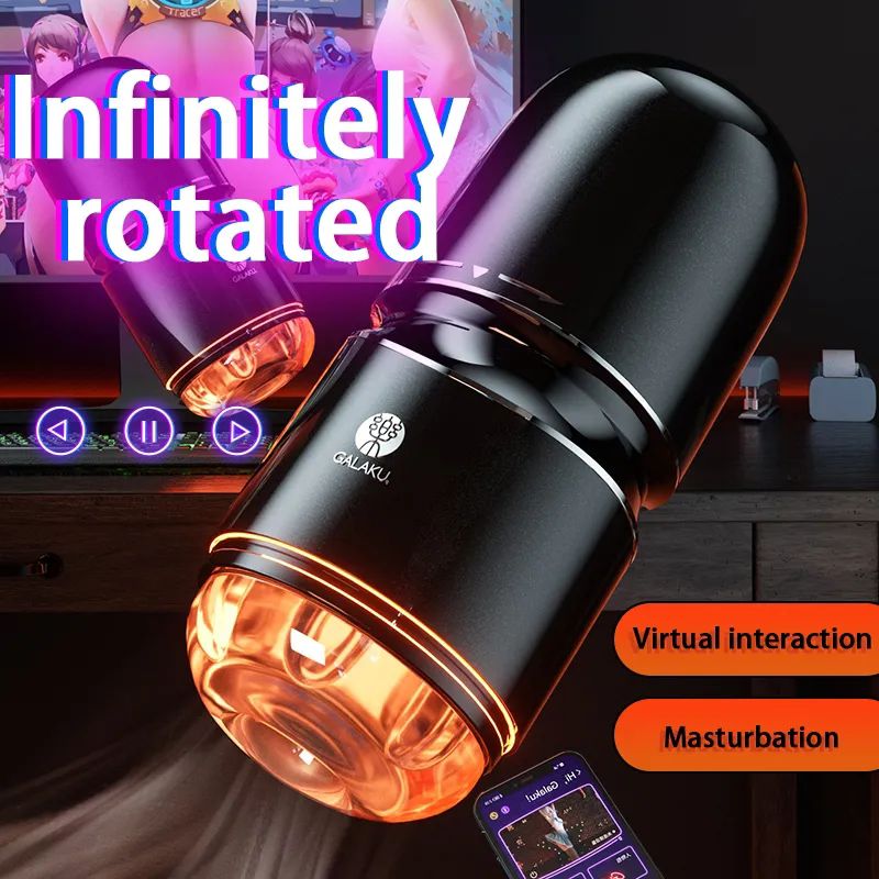 Male Masturbator Automatic Rotating Hand-shaking Vibrator Male Vagina Interaction Video