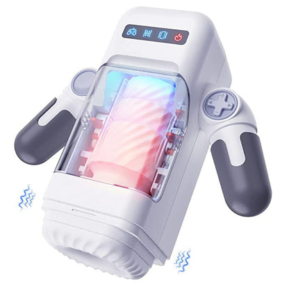 Auto-Heating Robot Game Cup for Men Vibrating Realistic Vagina with Phone Holder