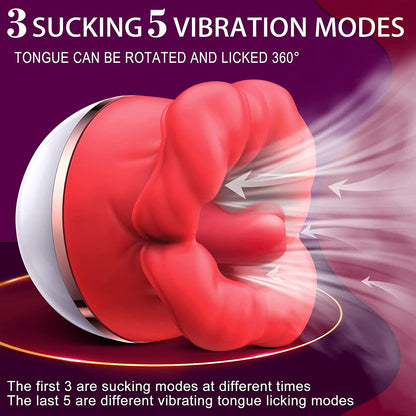Rose Tongue Bite Vibrator, Vaginal Suction Vibrator, Clitoris Stimulator Sex Toy, Intimate Products for Women