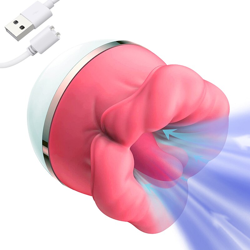 Rose Tongue Bite Vibrator, Vaginal Suction Vibrator, Clitoris Stimulator Sex Toy, Intimate Products for Women