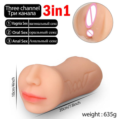 Deep throat sexy vagina rubber female organ for male sex toy self-masturbation
