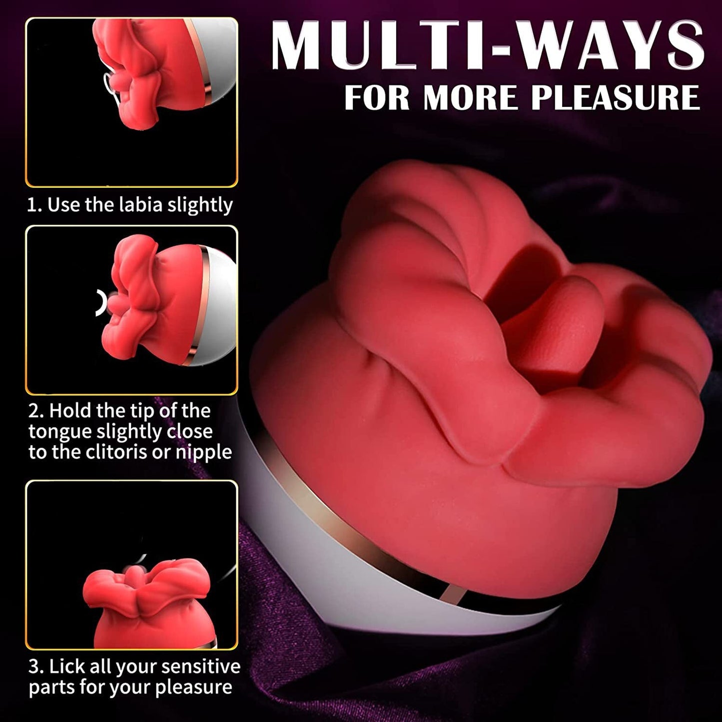 Rose Tongue Bite Vibrator, Vaginal Suction Vibrator, Clitoris Stimulator Sex Toy, Intimate Products for Women