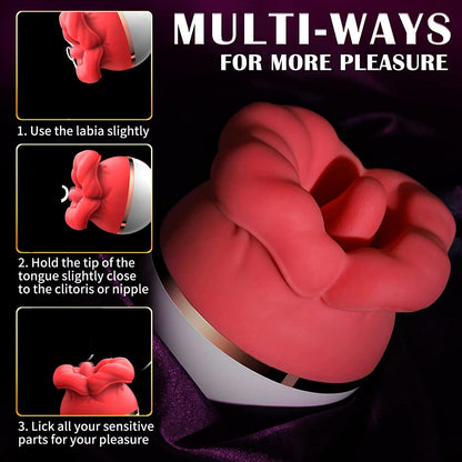 Rose Tongue Bite Vibrator, Vaginal Suction Vibrator, Clitoris Stimulator Sex Toy, Intimate Products for Women