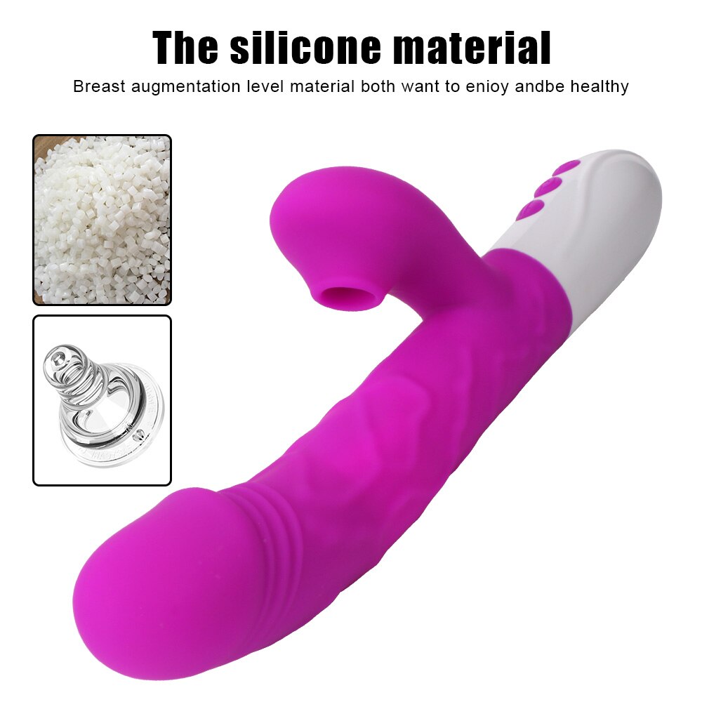 เครื่องสั่นกระต่าย 3-in-1 แบบมีแกนหมุนยืดได้ อุปกรณ์สำหรับกระตุ้นคลิตอริส จุด G และช่องคลอด ของเล่นผู้ใหญ่สำหรับผู้หญิง