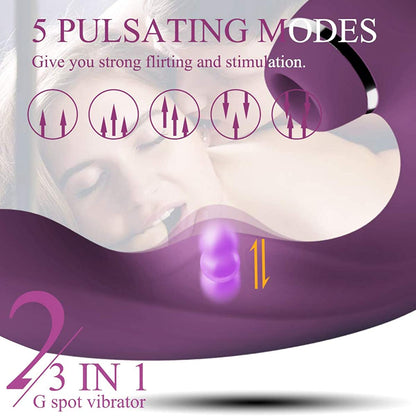 3-in-1 ดูดเร้าใจ Vibrator ที่มีประสิทธิภาพ Clitoral กระตุ้นช่องคลอดเซ็กซ์ทอยสำหรับสตรี