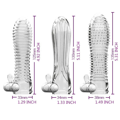 3 Types Condoms Granule Thread Wavy Line Delay Enlargement Penis Sleeve Egg Vibrator Reusable Condom Adult Sex Toys for Men