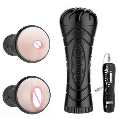 Silicone Fleshlight for Men Adult Sex Toy Masturbator with Vibrator Penis Sleeves for Adult