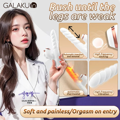 ไวเบรเตอร์ซิลิโคนแบบชาร์จไฟได้สำหรับผู้หญิง, ดิลโด้เครื่องสั่นแบบดูดกระตุ้นคลิตอริส