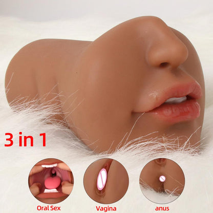 3D Realistic Oral Masturbation ชายคอหีเพศช่องคลอดจริง Pussy Sextoy สำหรับชาย3ใน1 Masturbstor ผู้ใหญ่อมควย sex Choop
