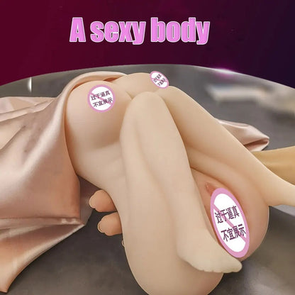 ช่องคลอดเทียมสำหรับชายแบบ 4 มิติ ขนาดใหญ่ รูปแบบเหมือนจริง แบบสวมมือ พร้อมช่องคลอดเทียม ก้น และปาก สำหรับผู้ใหญ่ ของเล่นทางเพศสำหรับผู้ชาย ตุ๊กตายางครึ่งตัว