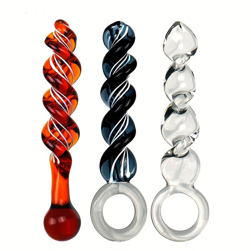 จุกเสียบก้นแก้วแบบหมุนได้ (Glass Thread Rotation Anal Plug) ดิ๊กคริสตัลสำหรับเสียบก้น ของเล่นผู้ใหญ่ ของเล่นทางเพศ การสำเร็จความใคร่ทางทวารหนัก การนวดต่อมลูกหมากสำหรับคู่รักผู้ชาย