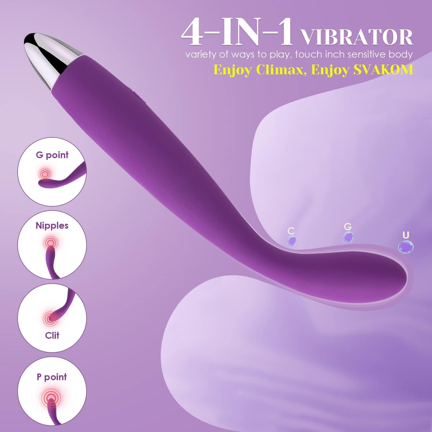 SVAKOM COCO G Spot Vibrator - ภายใน 8 วินาทีถึงจุดสุดยอด เครื่องสั่นรูปนิ้วกันน้ำสำหรับผู้หญิง - เครื่องสั่น 5*5 รูปแบบสำหรับกระตุ้นคลิตอริสและหัวนม - ของเล่นทางเพศสำหรับผู้หญิง