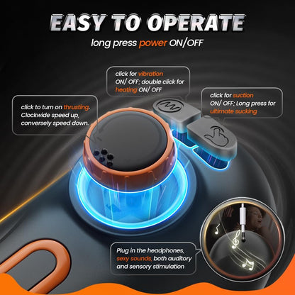 Ulovime Automatic Male Masturbator Cup พร้อมฟังก์ชันกระแทก ดูด สั่น และทำความร้อน อุปกรณ์ช่วยสำเร็จความใคร่สำหรับผู้ชาย มีเสียงเซ็กซี่ ช่องคลอดจำลอง 3 มิติสำหรับกระตุ้นองคชาต ของเล่นผู้ใหญ่สำหรับความสุขของผู้ชาย