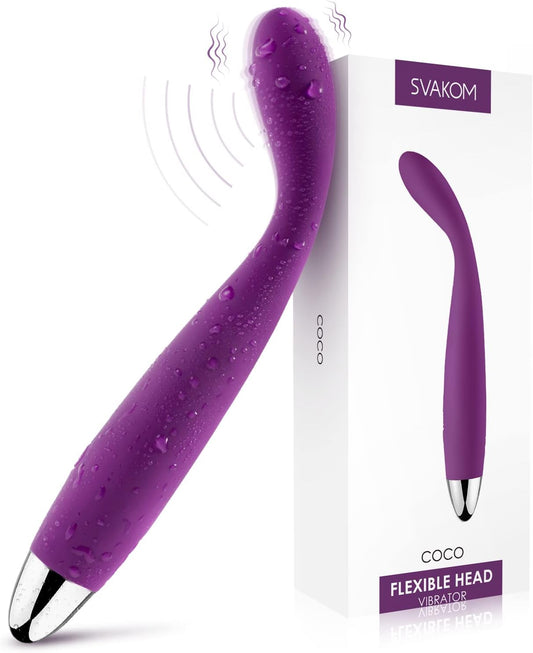 SVAKOM COCO G Spot Vibrator - ภายใน 8 วินาทีถึงจุดสุดยอด เครื่องสั่นรูปนิ้วกันน้ำสำหรับผู้หญิง - เครื่องสั่น 5*5 รูปแบบสำหรับกระตุ้นคลิตอริสและหัวนม - ของเล่นทางเพศสำหรับผู้หญิง