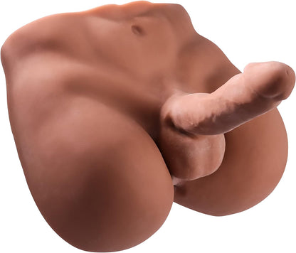 หุ่นตุ๊กตาเซ็กส์สำหรับผู้ชายแบบลำตัวเหมือนจริง พร้อมดิลโด้ยืดหยุ่น อวัยวะเพศขนาดใหญ่สมจริง 7.08 นิ้ว ตุ๊กตาเซ็กส์สำหรับผู้หญิงช่วยสำเร็จความใคร่ อุปกรณ์ช่วยสำเร็จความใคร่แบบใช้ได้ทั้งชายและหญิง สำหรับชาย หญิง และคู่รักเกย์